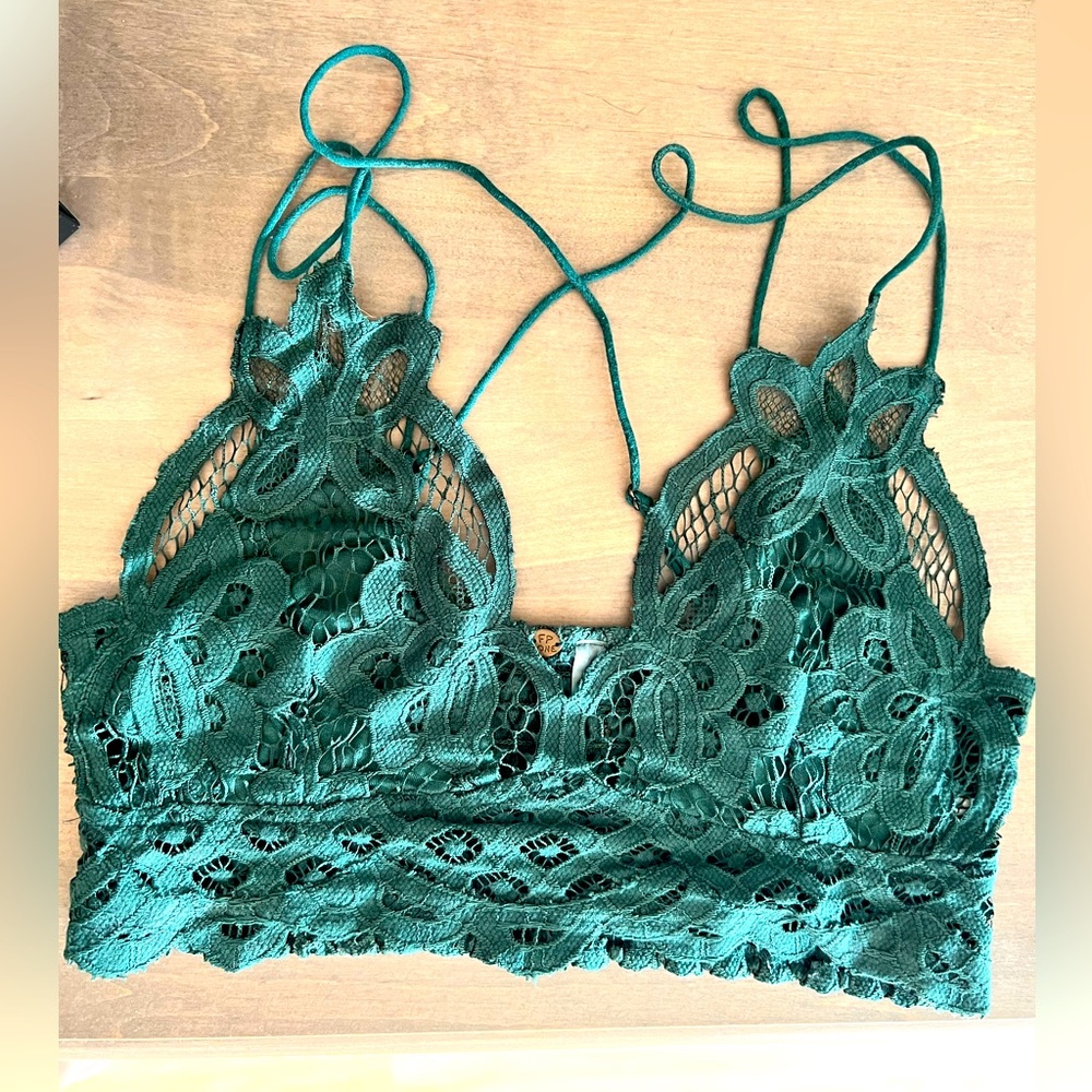 Intimately FP Adella Longline Bralette dark green